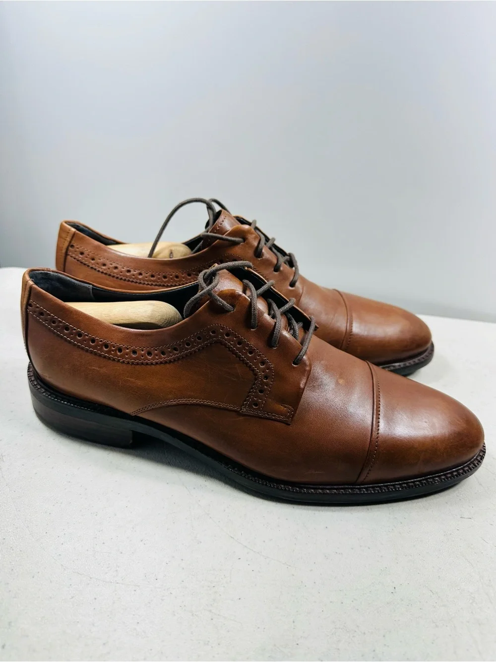 Cole Haan Buckland Brown Leather Cap Toe Oxford Shoe Men's Size 10,5
